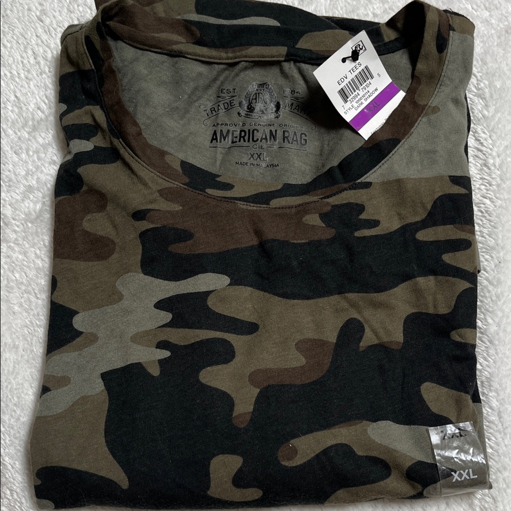 American Rag Men's Camo Short Sleeve Tee - Olive/Brown/Black